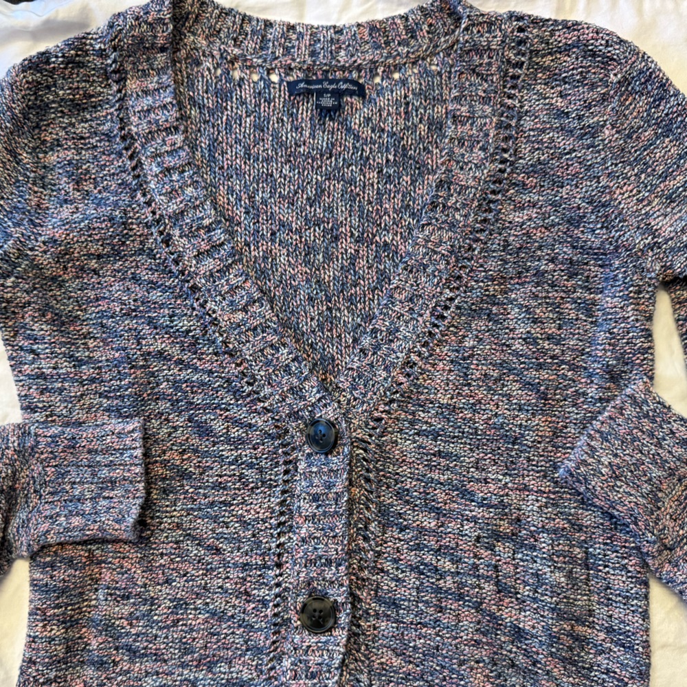 American Eagle Multicolor Knit Cardigan - Small